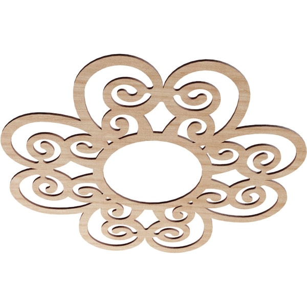 Cohen Wood Fretwork Pierced Ceiling Medallion, Alder, 28OD X 9 5/8ID X 1/4T